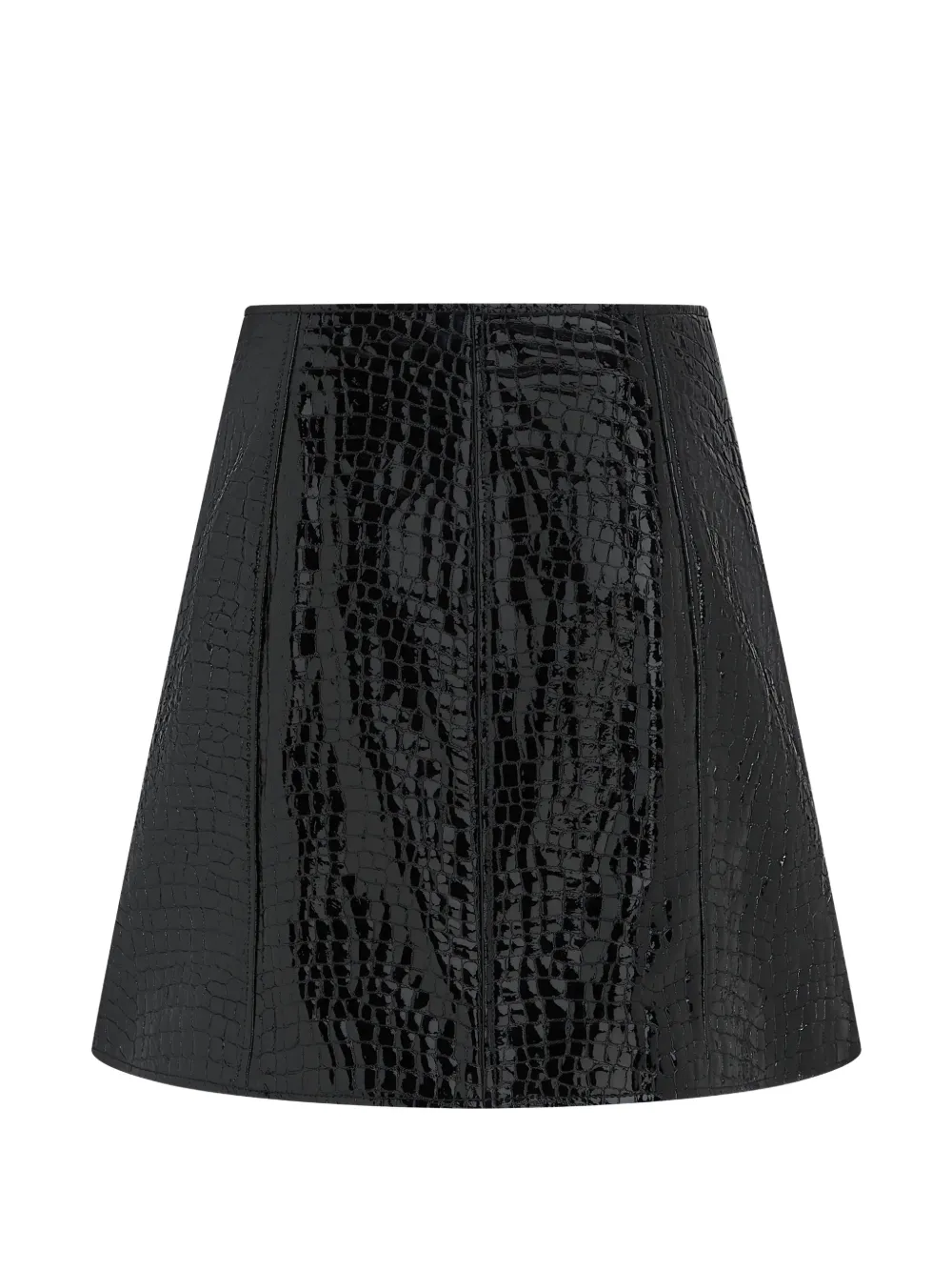 Karl Lagerfeld Karl Studio leren rok met krokodillen-effect Zwart