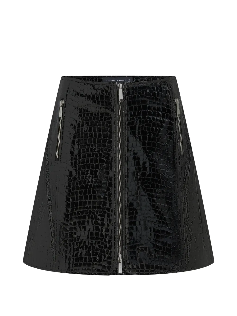 Karl Lagerfeld Studio croc leather skirt - Nero