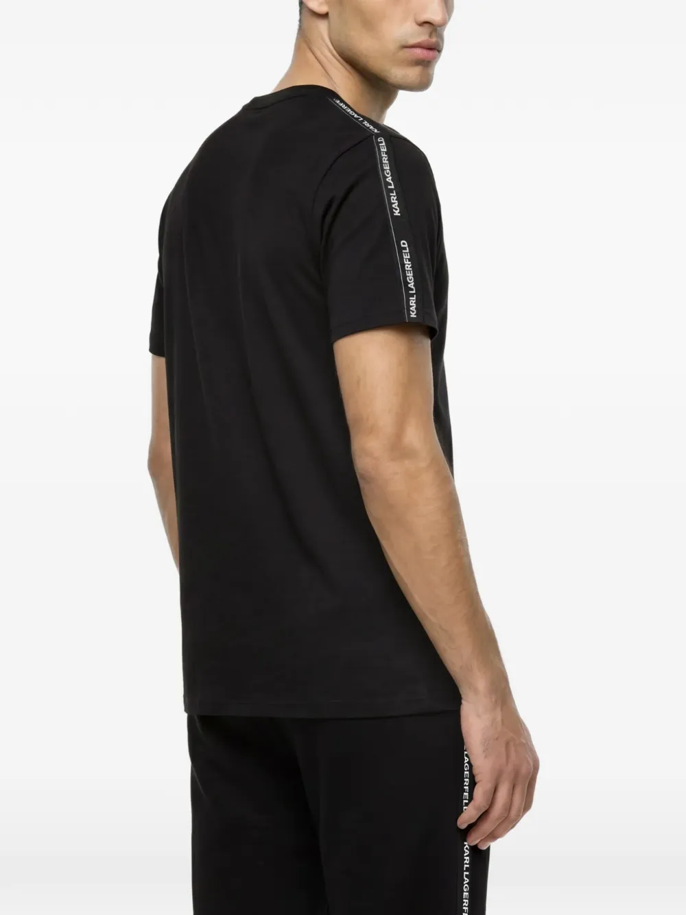 Karl Lagerfeld T-shirt met logo-tape Zwart