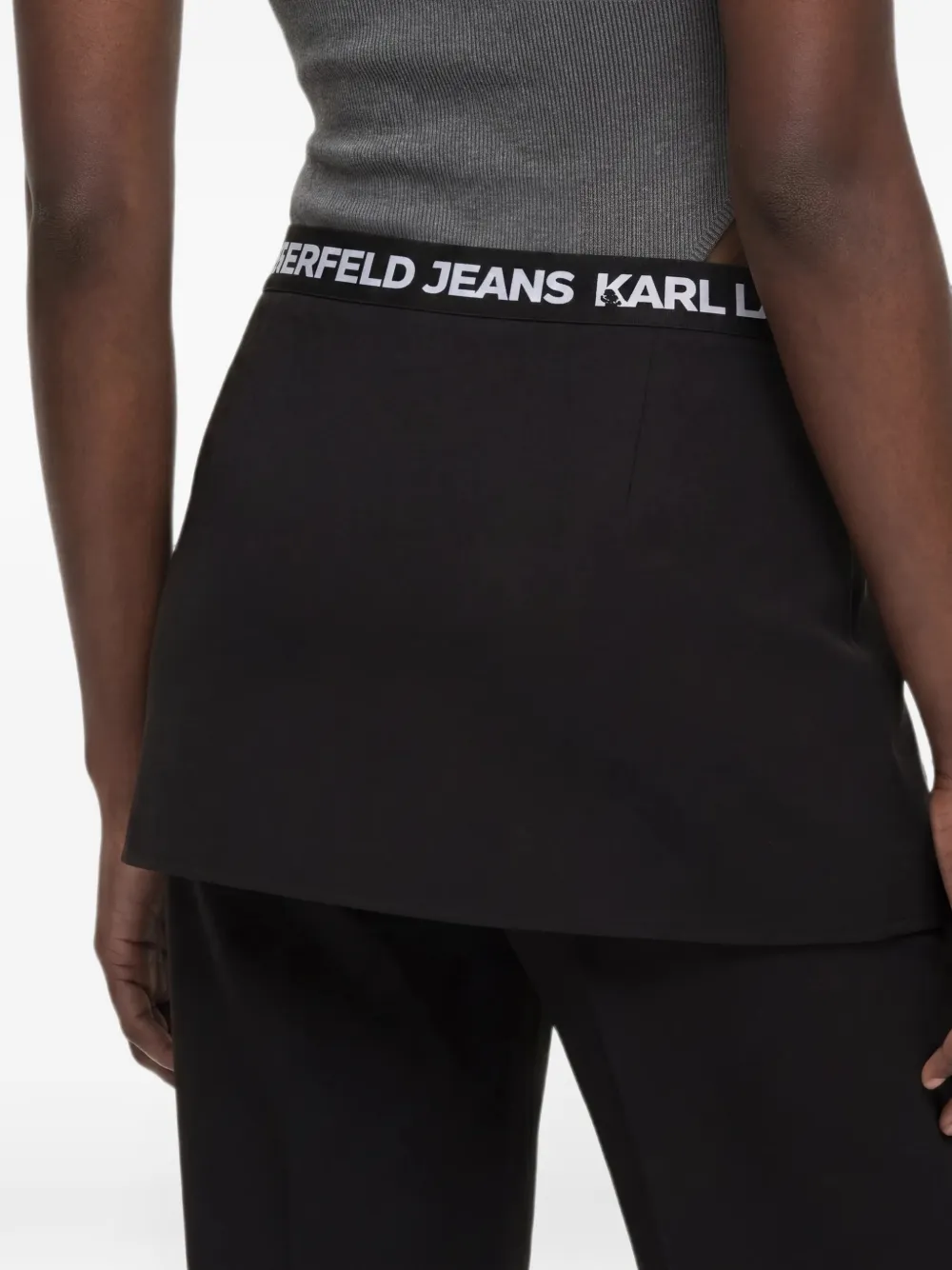 Karl Lagerfeld Jeans Straight broek verfraaid met rok Zwart