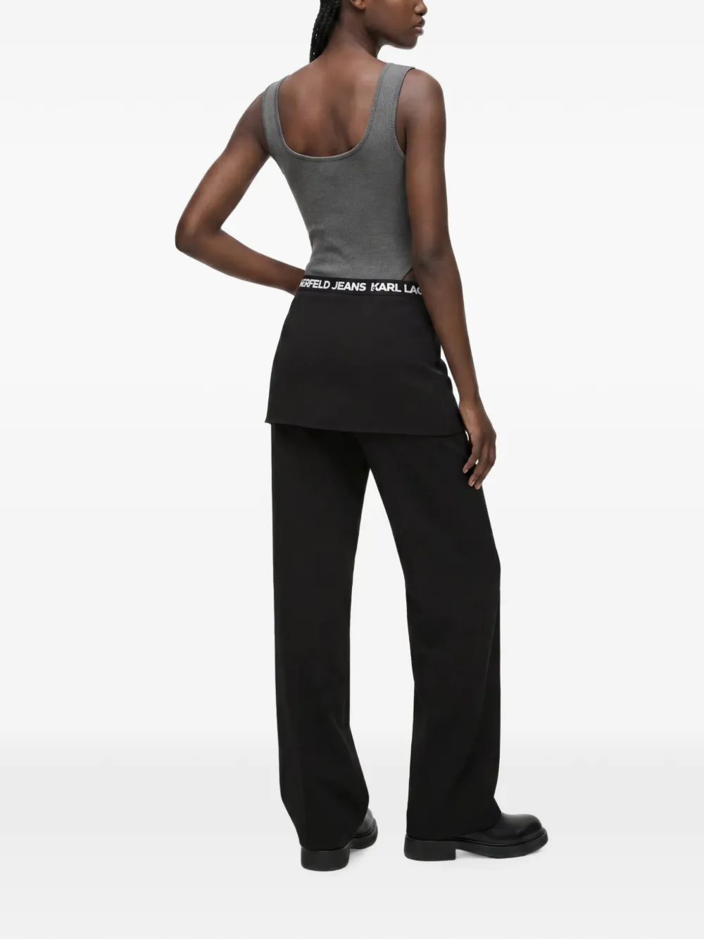 Karl Lagerfeld Jeans Straight broek verfraaid met rok Zwart