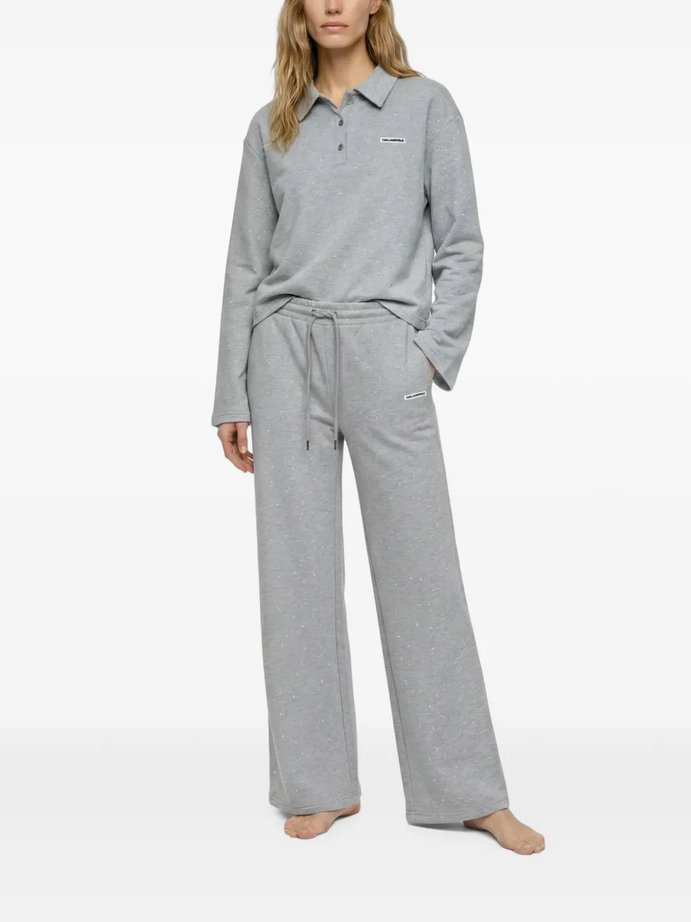 Karl Lagerfeld Loungebroek met stras Grijs