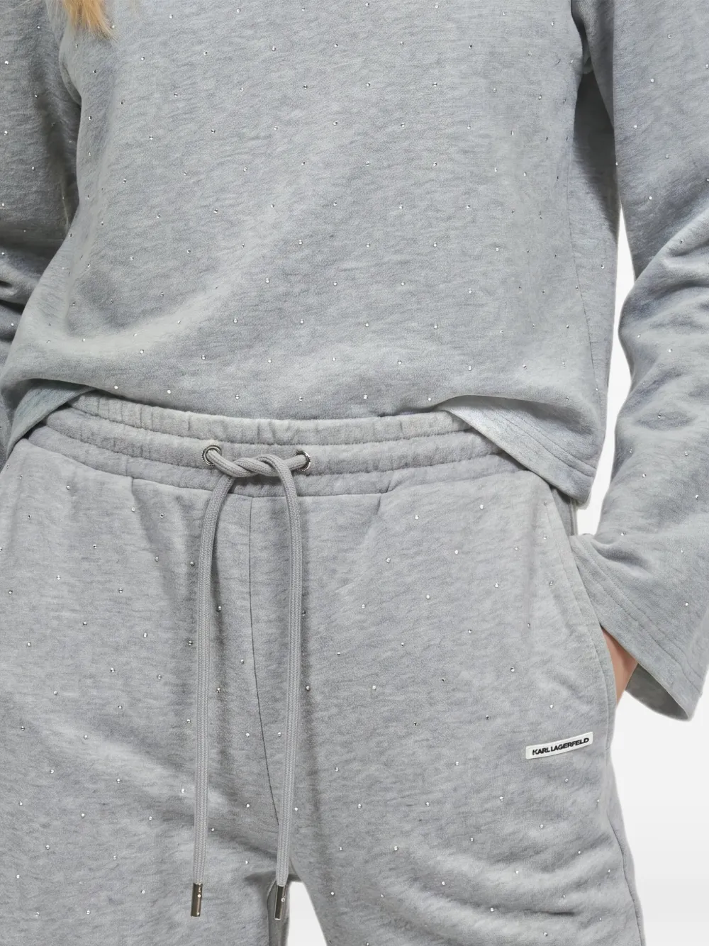 Karl Lagerfeld Loungebroek met stras Grijs