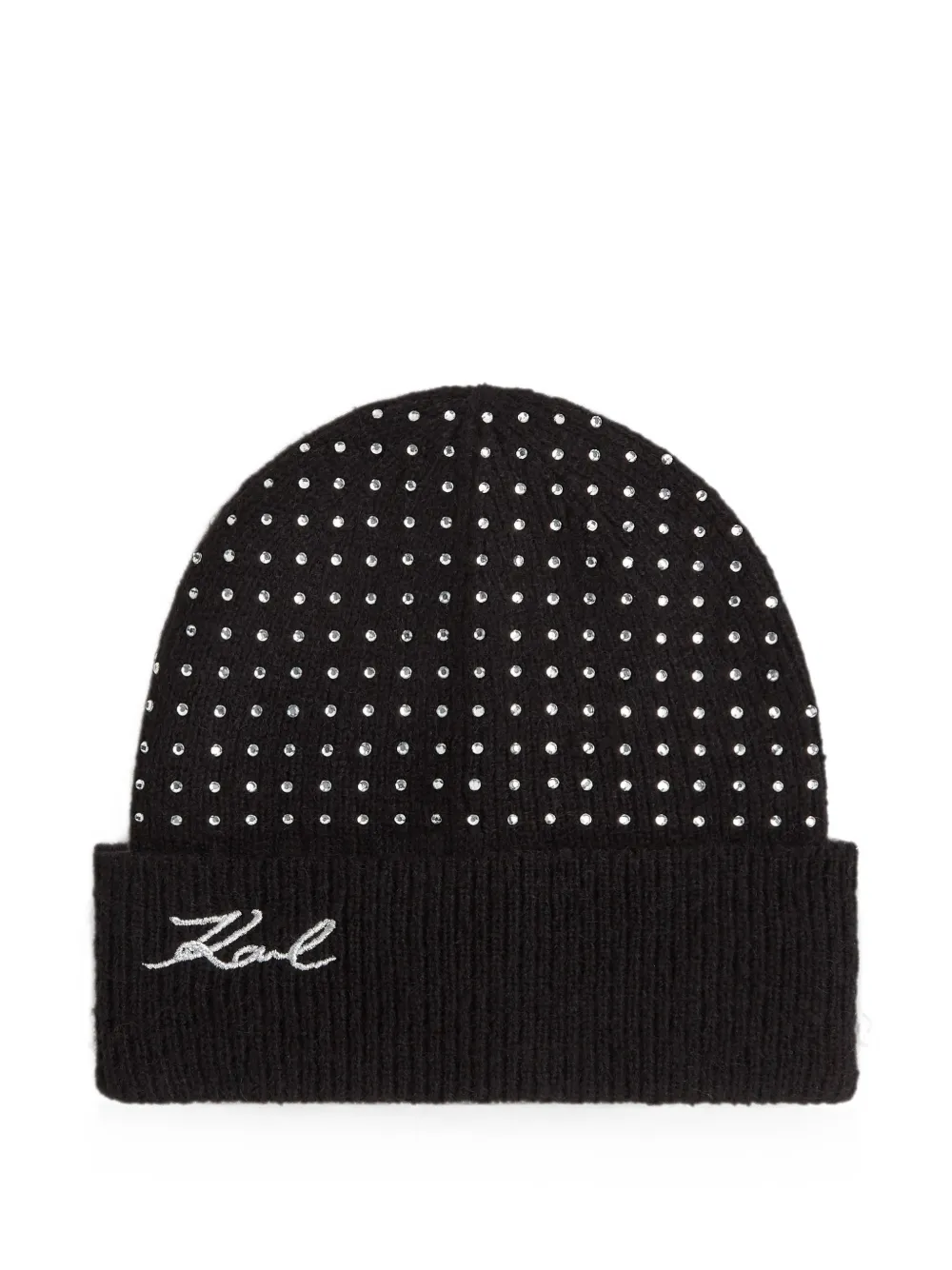 Karl Lagerfeld K/signature rhinestone-embellished beanie - Nero
