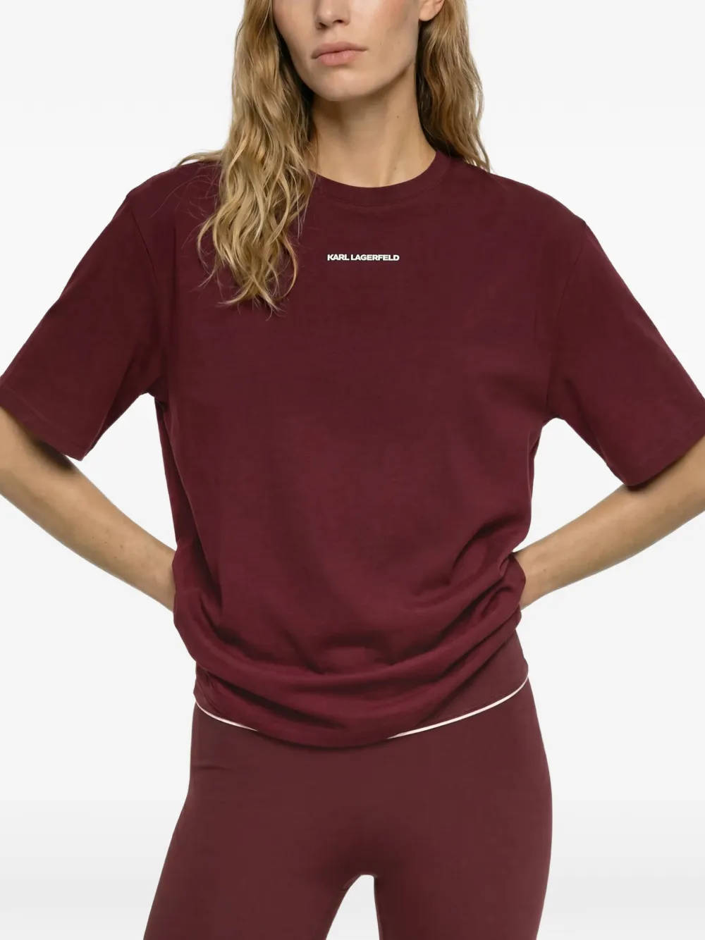 Karl Lagerfeld Athleisure T-shirt met logo Rood