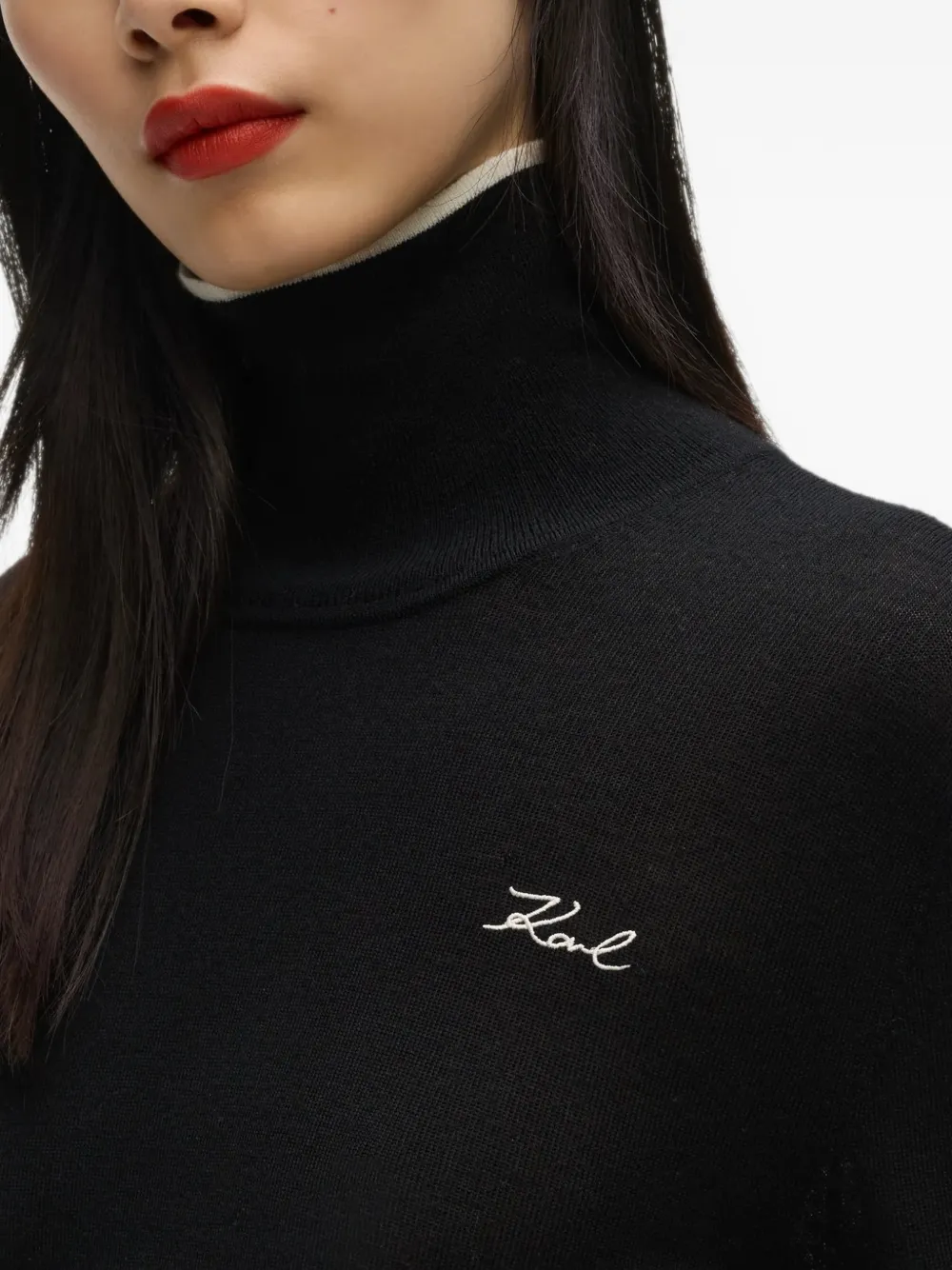 Karl Lagerfeld Coltrui met geborduurd logo Zwart