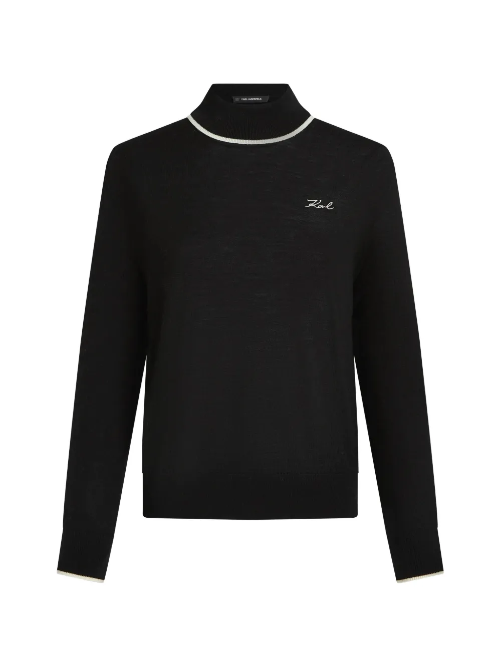 Karl Lagerfeld Rollkragenpullover mit Logo-Stickerei - Schwarz