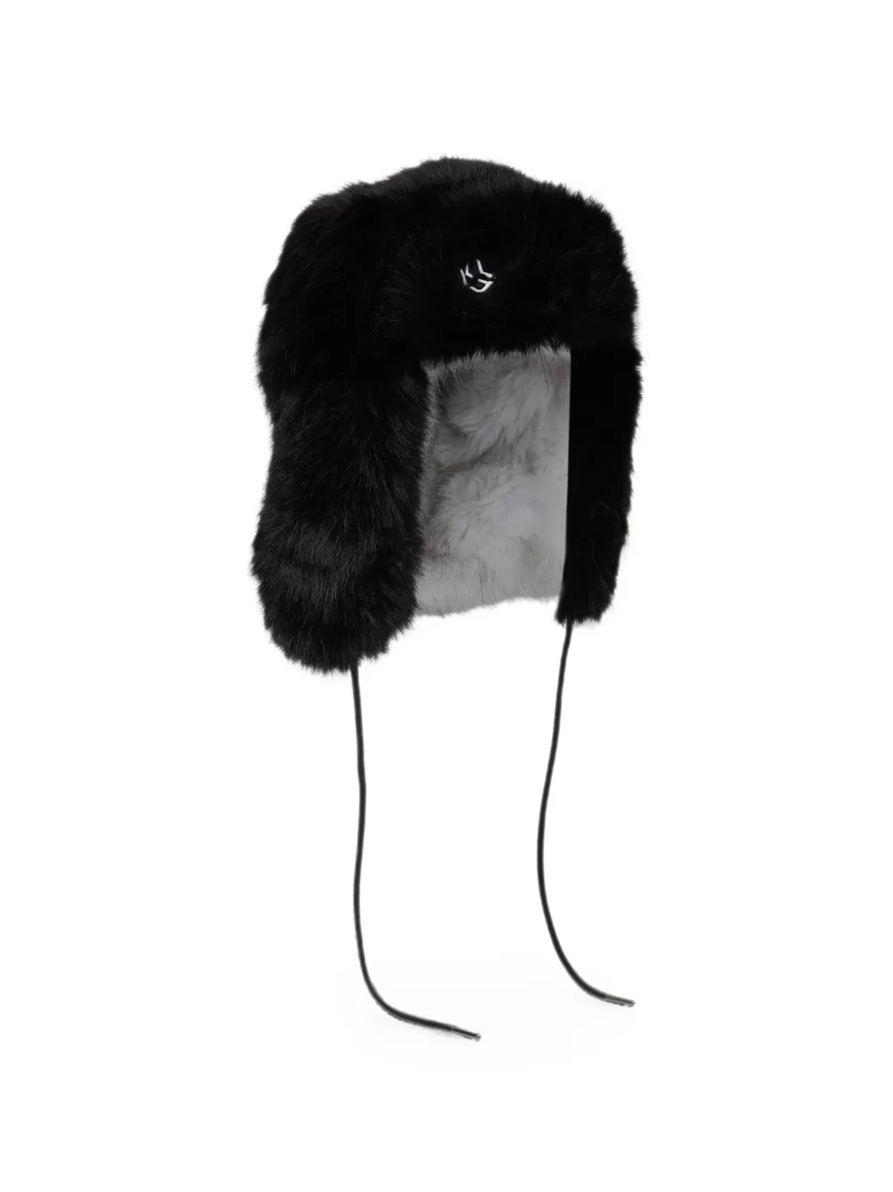 Karl Lagerfeld Jeans Cappello in pelliccia sintetica con monogramma - Nero