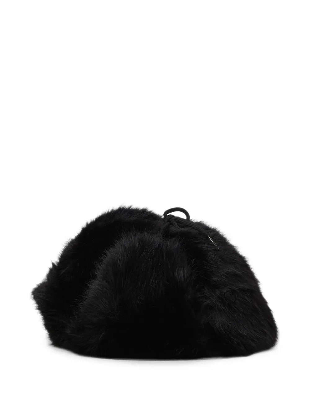 Karl Lagerfeld Jeans Pet met imitatiebont en monogram Zwart