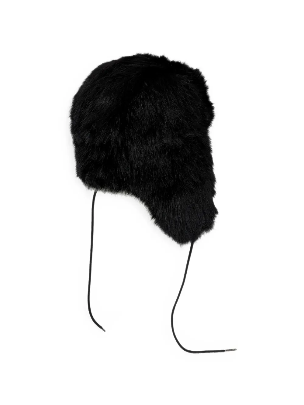 Karl Lagerfeld Jeans Pet met imitatiebont en monogram Zwart