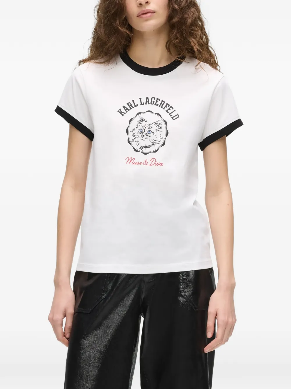 Karl Lagerfeld Ikon Choupette Muse T-shirt Wit
