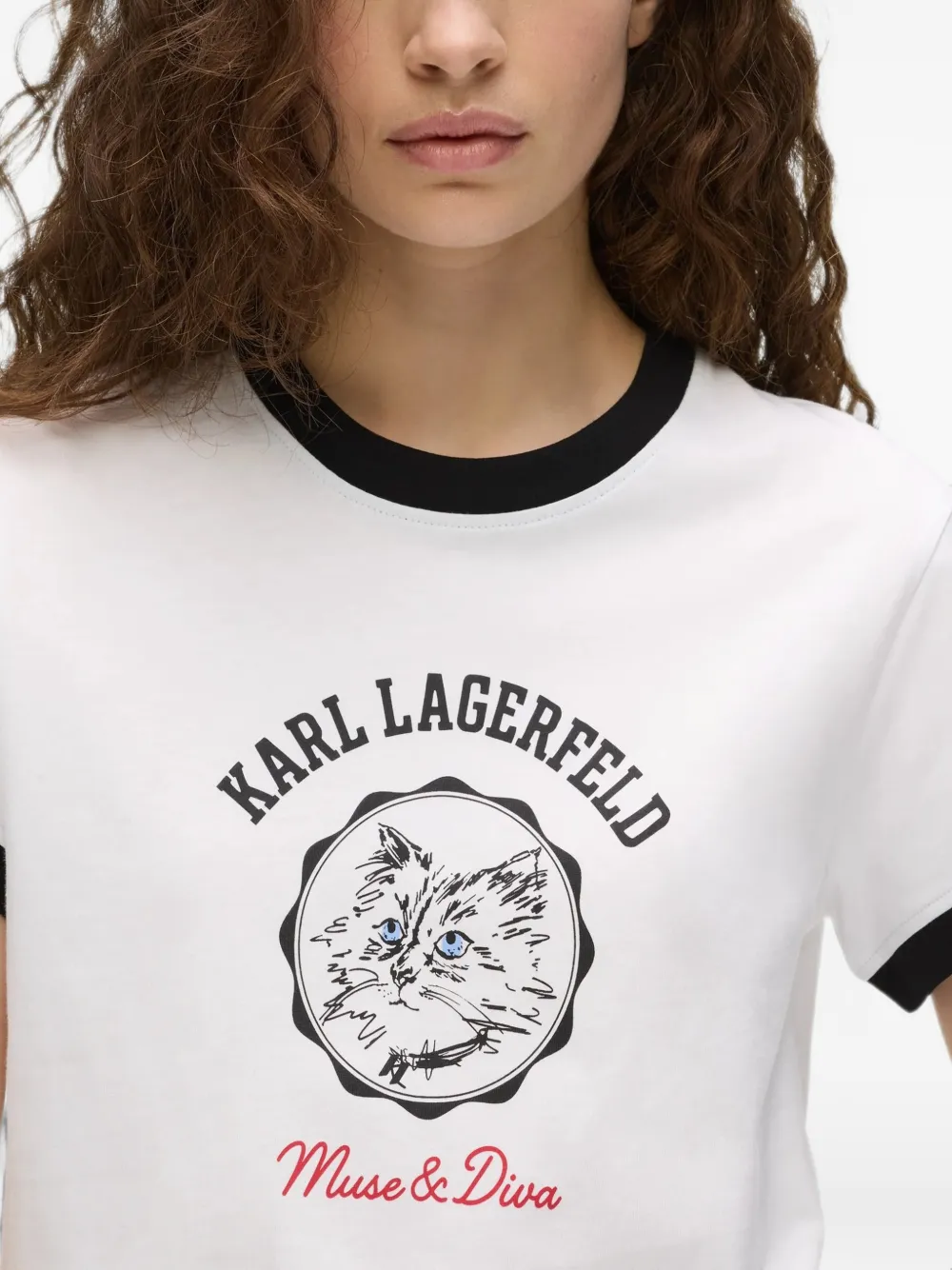 Karl Lagerfeld Ikon Choupette Muse T-shirt Wit