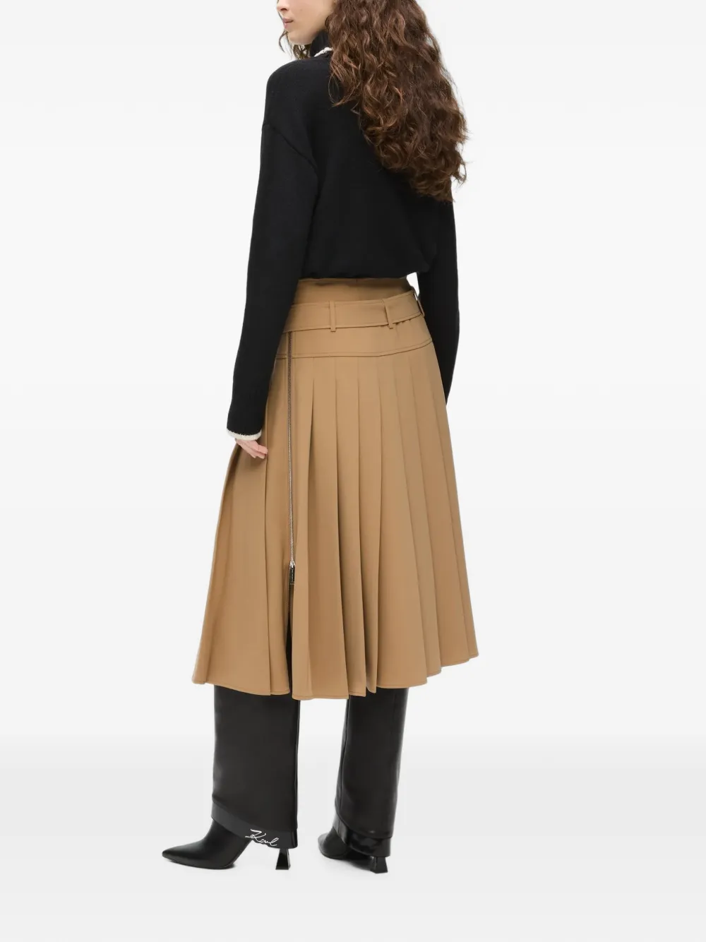 Karl Lagerfeld Midi-plooirok Beige