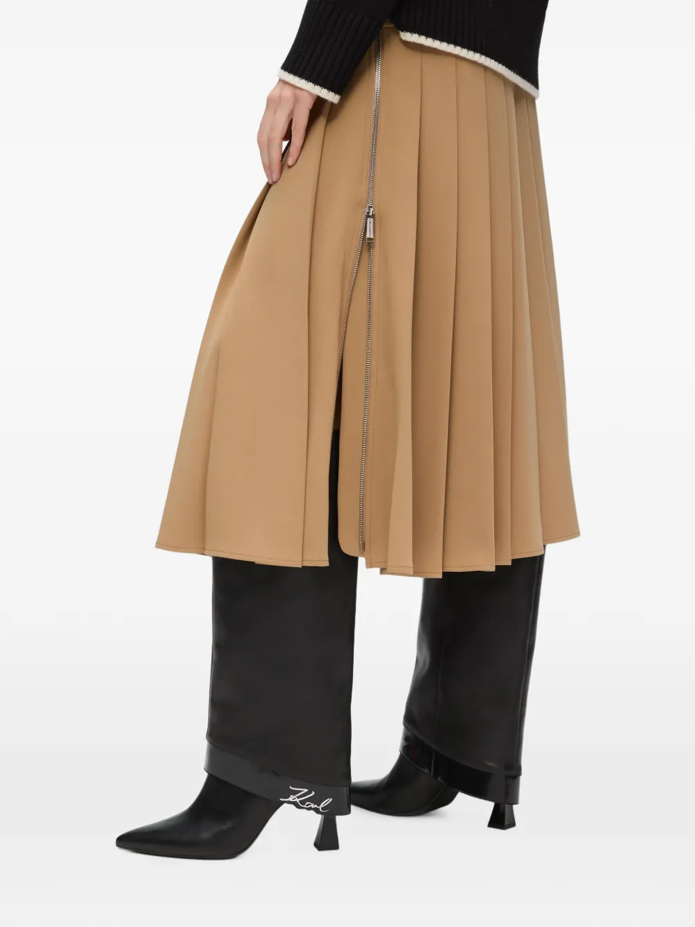 Karl Lagerfeld Midi-plooirok Beige