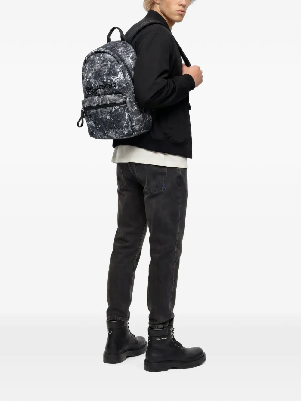 Karl Lagerfeld Jeans Rugzak met logo-print Zwart