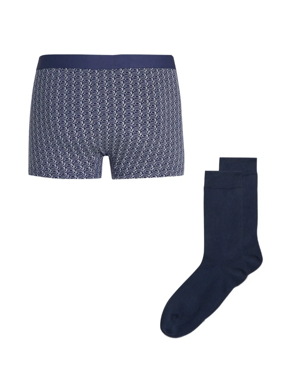 Karl Lagerfeld Ikon boxershorts en sokken cadeauset Blauw