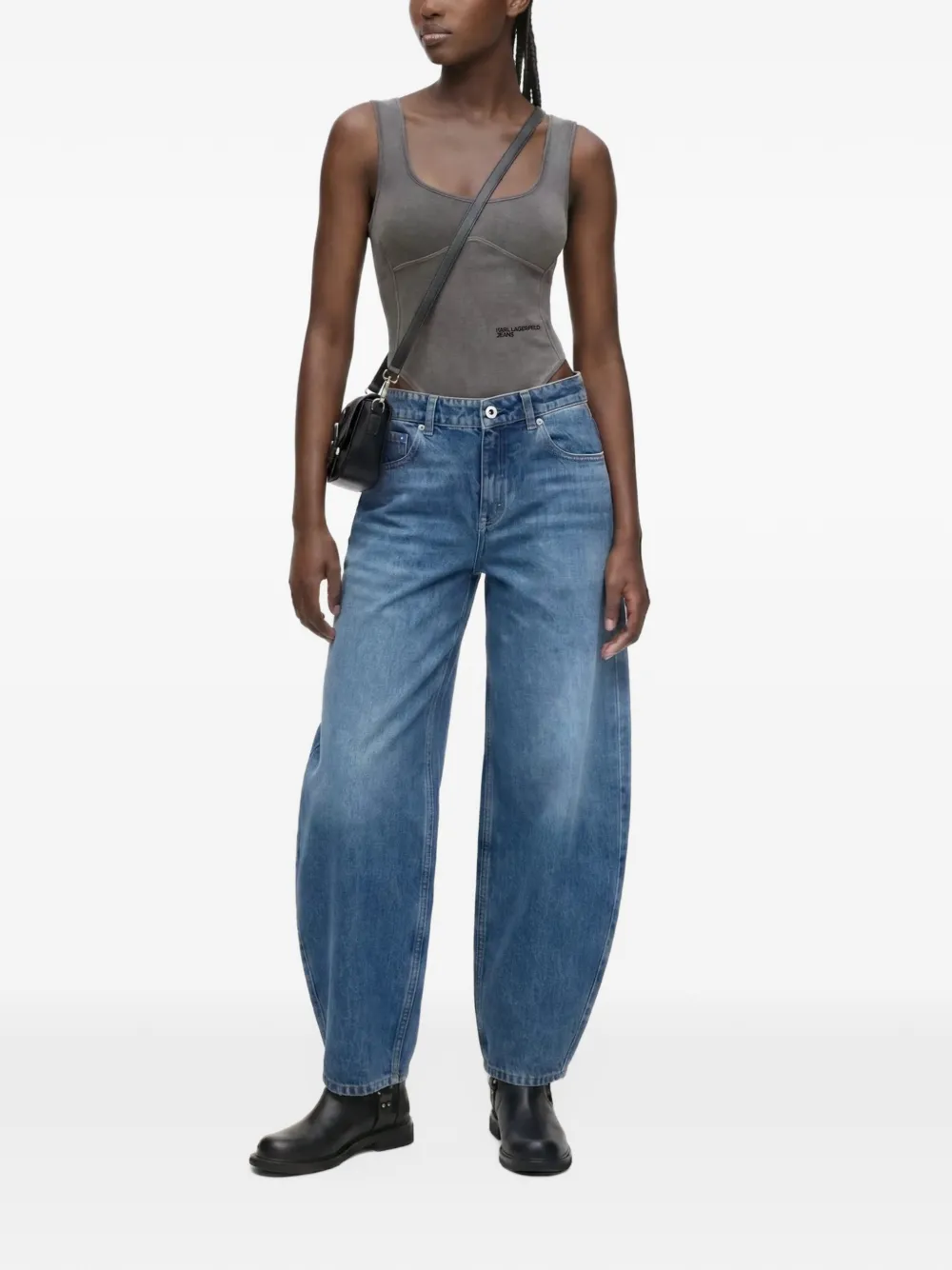 Karl Lagerfeld Jeans Mid-waist jeans met naad Blauw