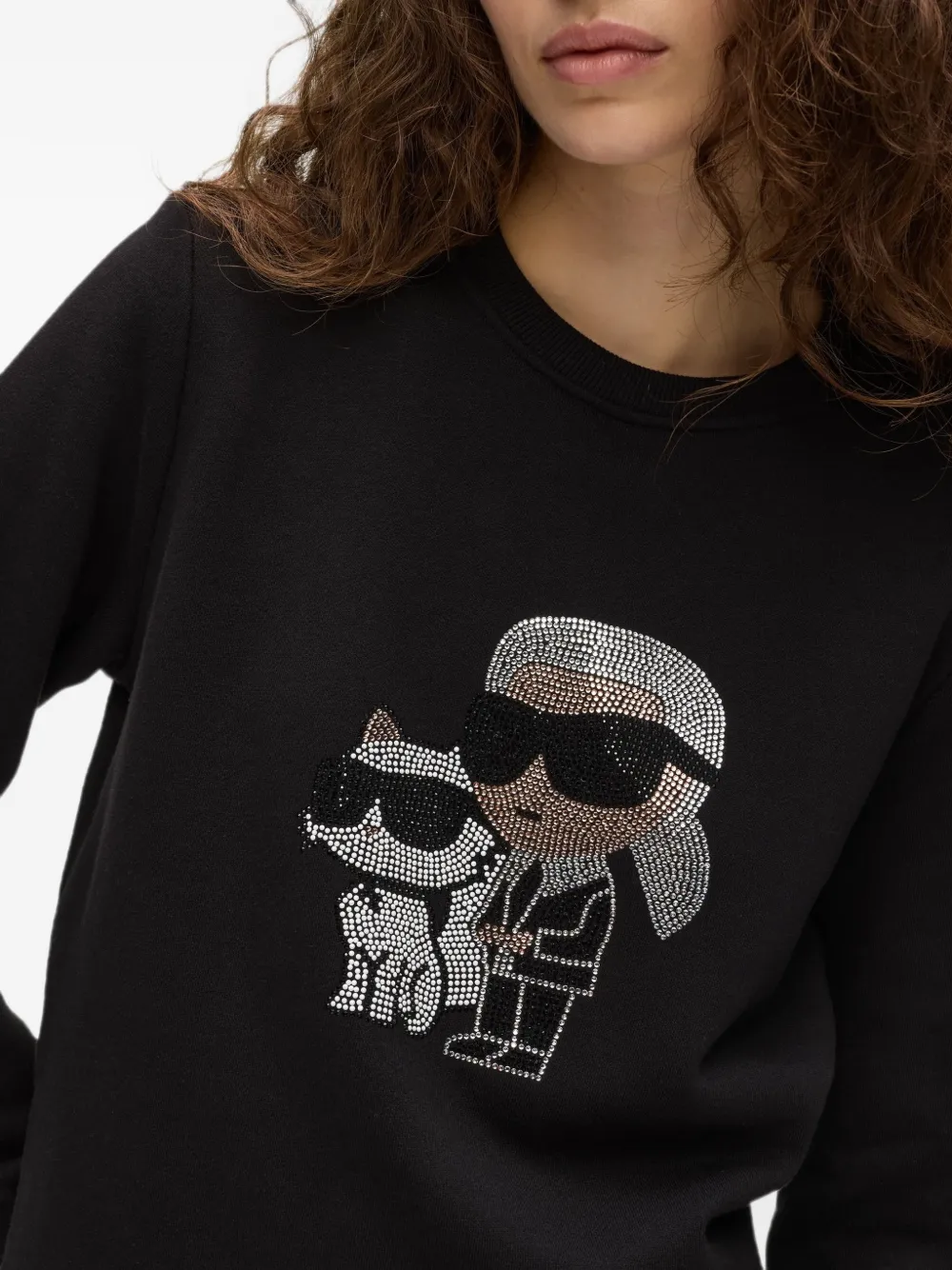 Karl Lagerfeld Ikon blouse met stras Zwart