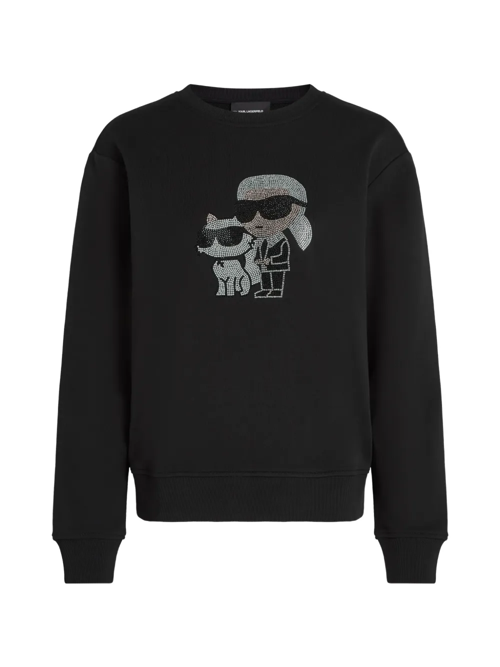 Karl Lagerfeld Felpa Ikon con strass - Nero