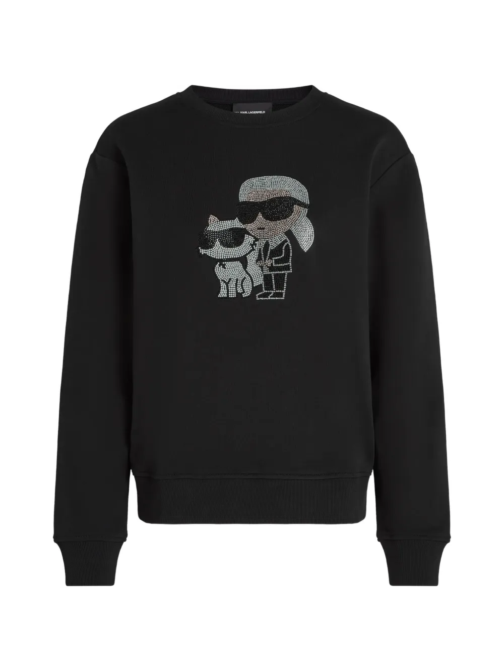 Karl Lagerfeld Felpa Ikon con strass - Nero