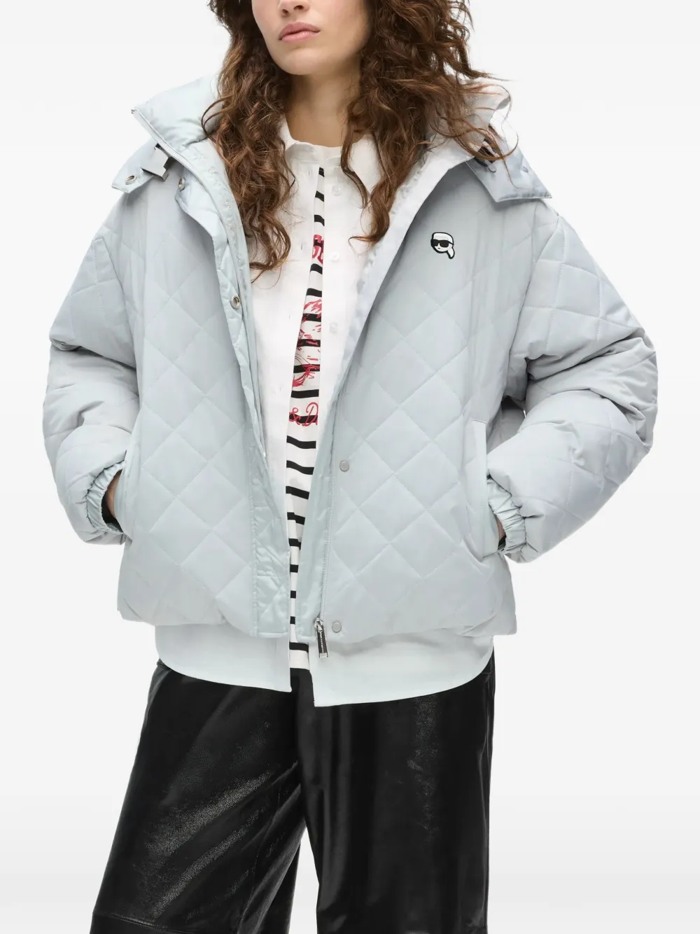 Karl Lagerfeld Ikon gewatteerd donsjack Grijs