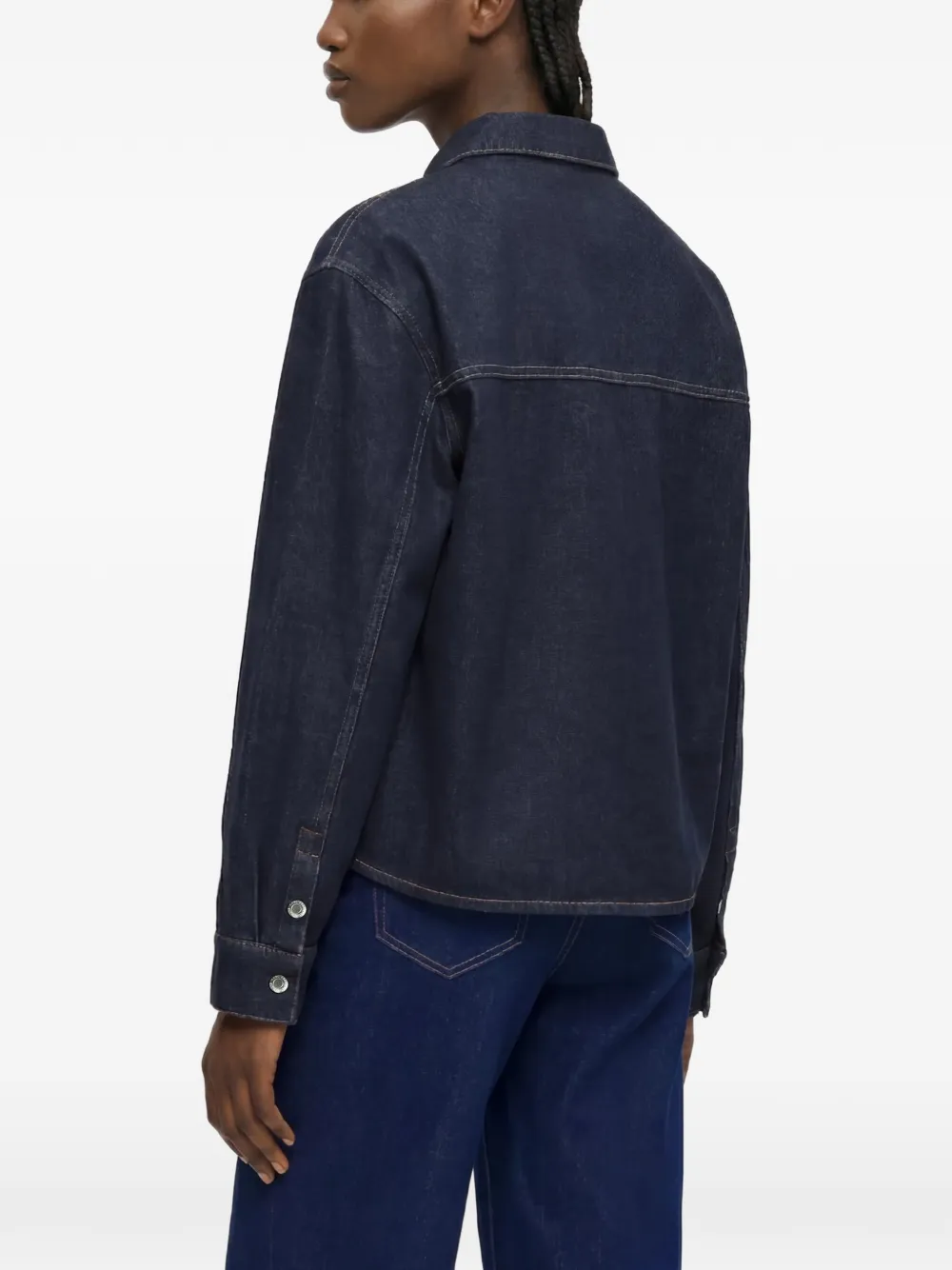 Karl Lagerfeld Jeans Boxy denim blouse met logo-detail Blauw