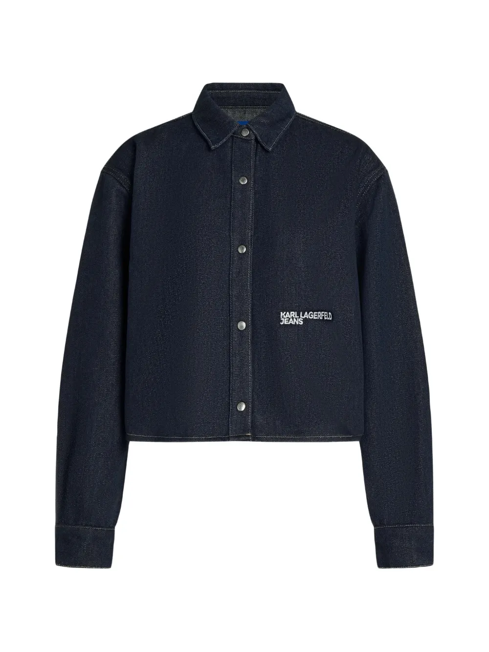 Karl Lagerfeld Jeans Boxy denim blouse met logo-detail Blauw