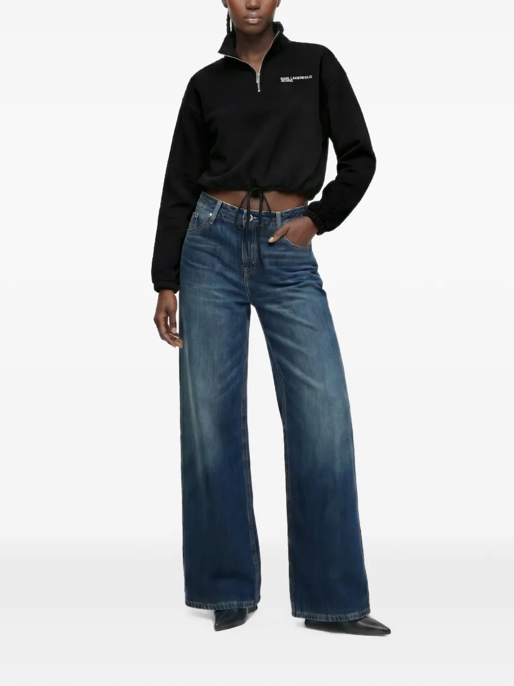 Karl Lagerfeld Jeans met wijde pijpen Blauw