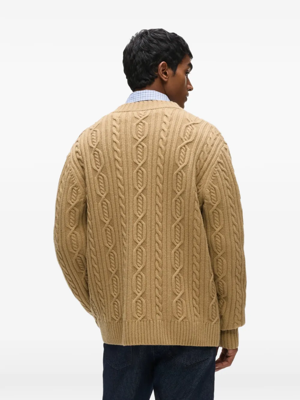 Karl Lagerfeld Ikon kabelgebreid vest Beige