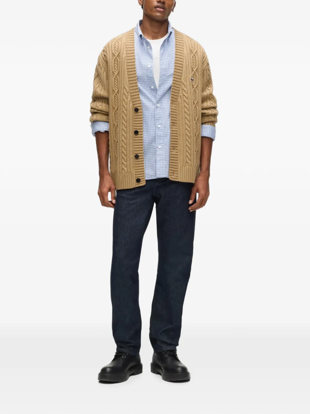 Karl Lagerfeld Ikon kabelgebreid vest Beige