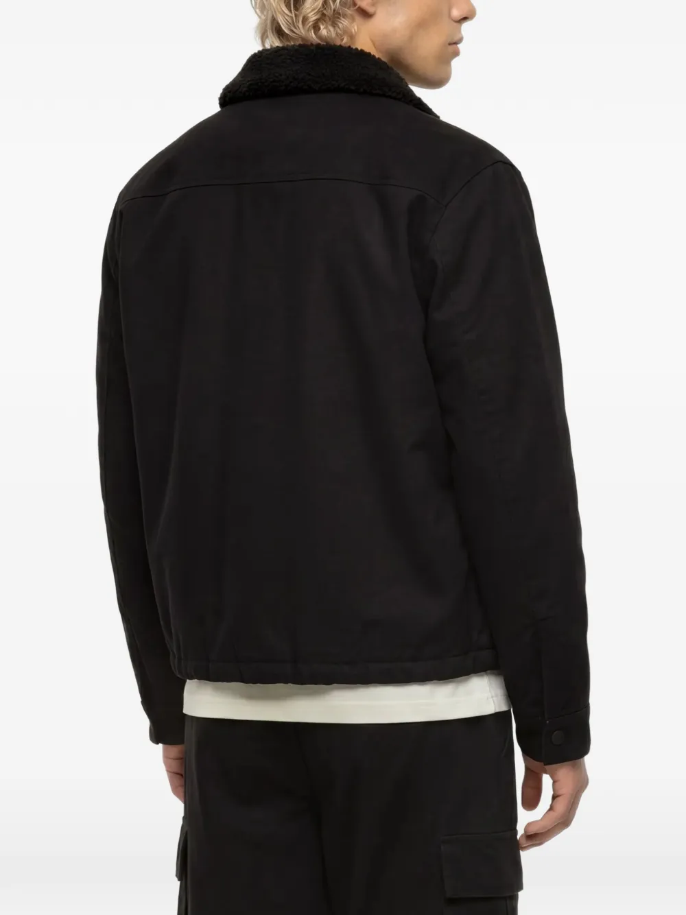 Karl Lagerfeld Jeans coated cotton jacket Zwart