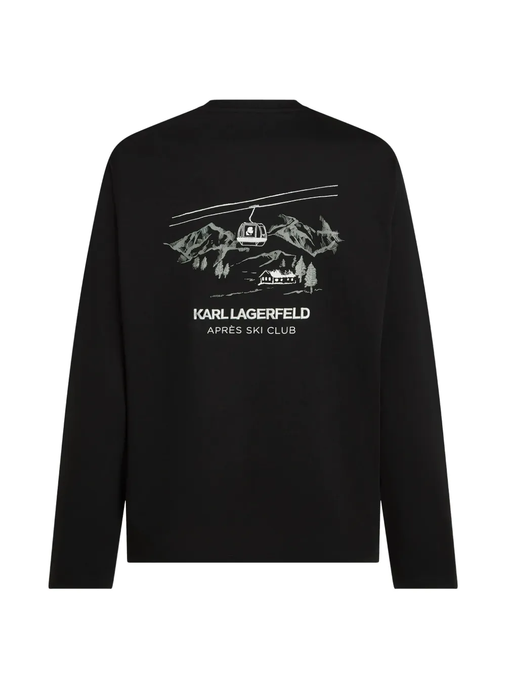 Karl Lagerfeld Après Ski Club T-shirt met lange mouwen Zwart