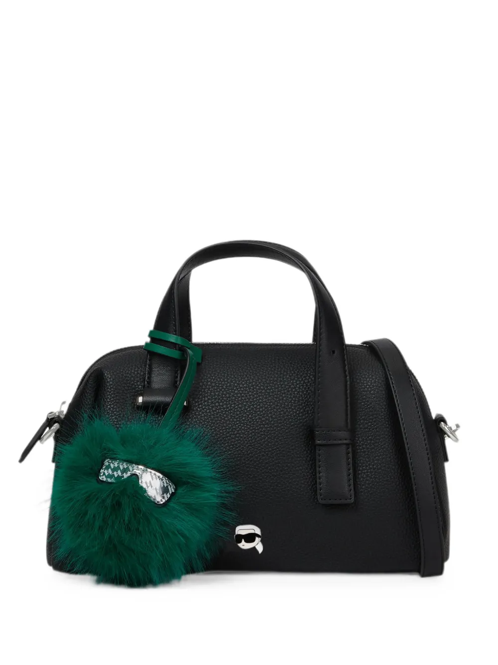 Karl Lagerfeld small Ikon pebble satchel bag - Black