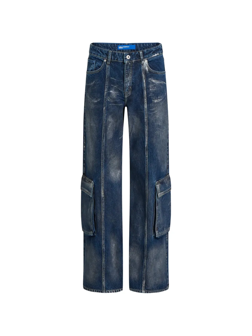 Karl Lagerfeld Jeans coated cargo pants - Blu
