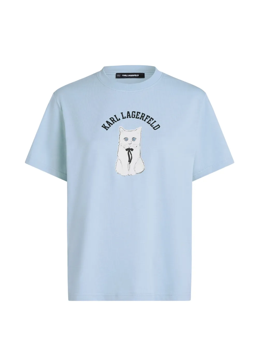 Karl Lagerfeld Ikon Choupette sketch T-shirt Blauw