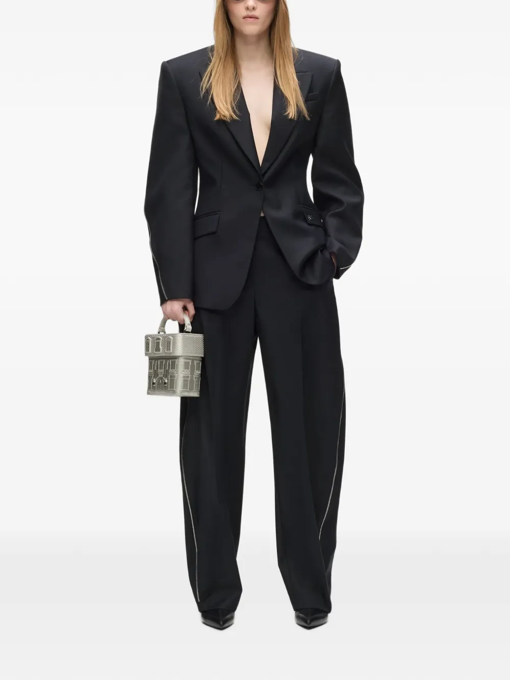 Karl Lagerfeld Blazer met ritsdetail Zwart