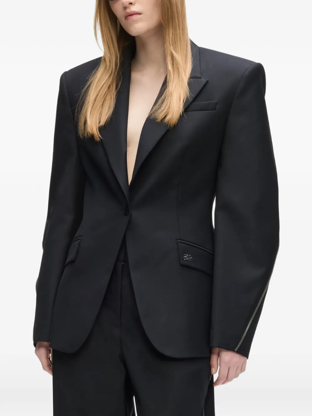 Karl Lagerfeld Blazer met ritsdetail Zwart