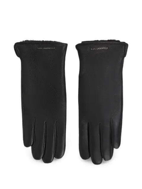 Karl Lagerfeld gants en cuir à logo