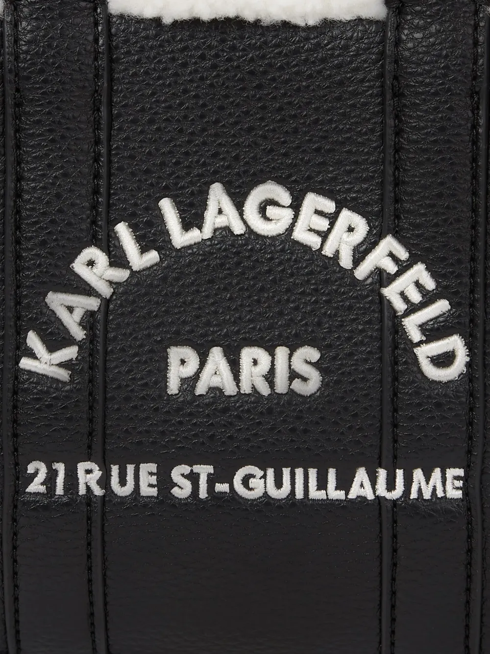 Karl Lagerfeld Rue St-Guillaume vierkante mini-shopper met lammy Zwart