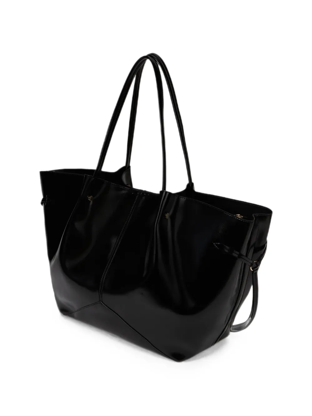 Karl Lagerfeld Grote K Pierced glanzende shopper Zwart