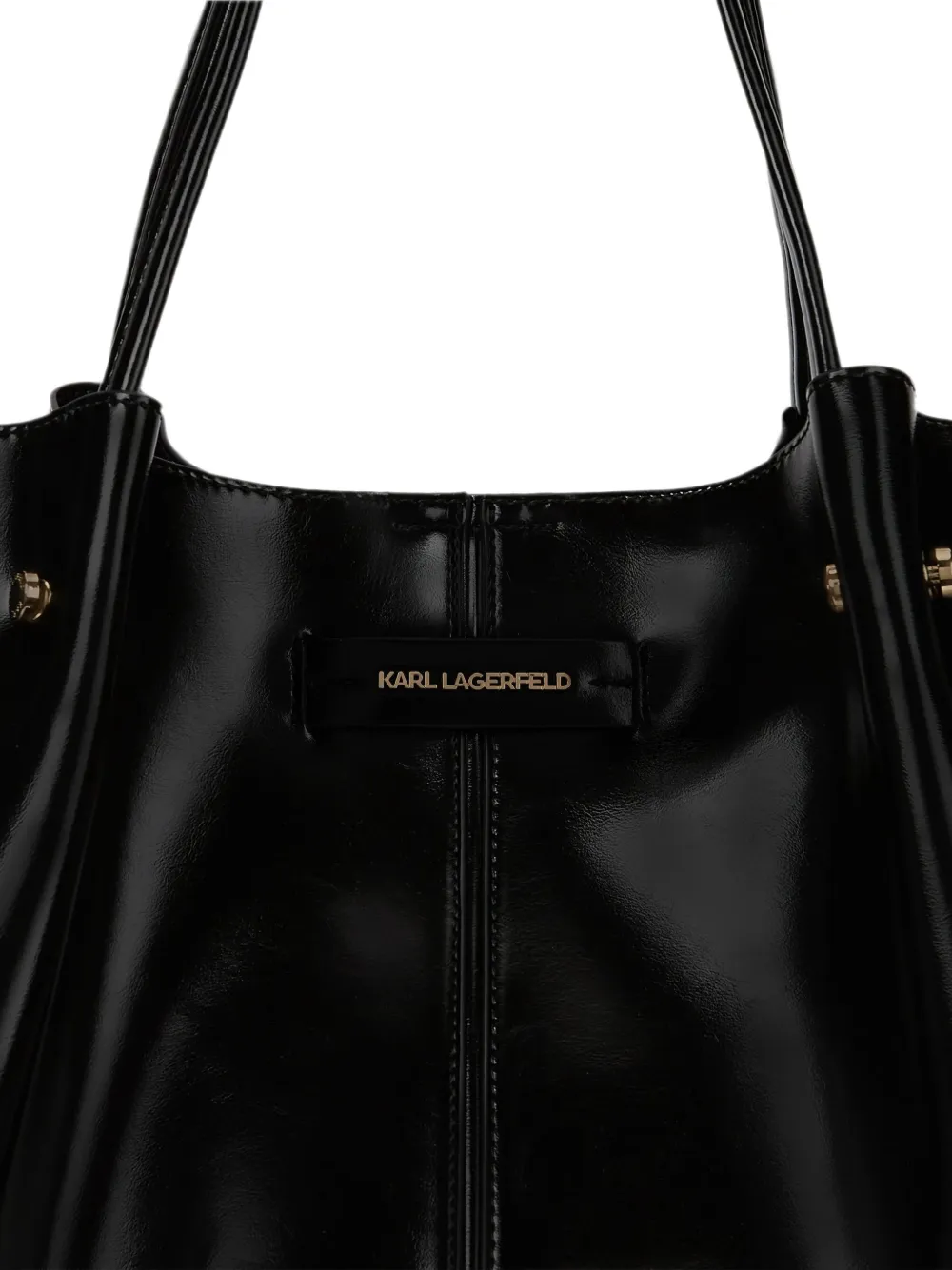 Karl Lagerfeld Grote K Pierced glanzende shopper Zwart