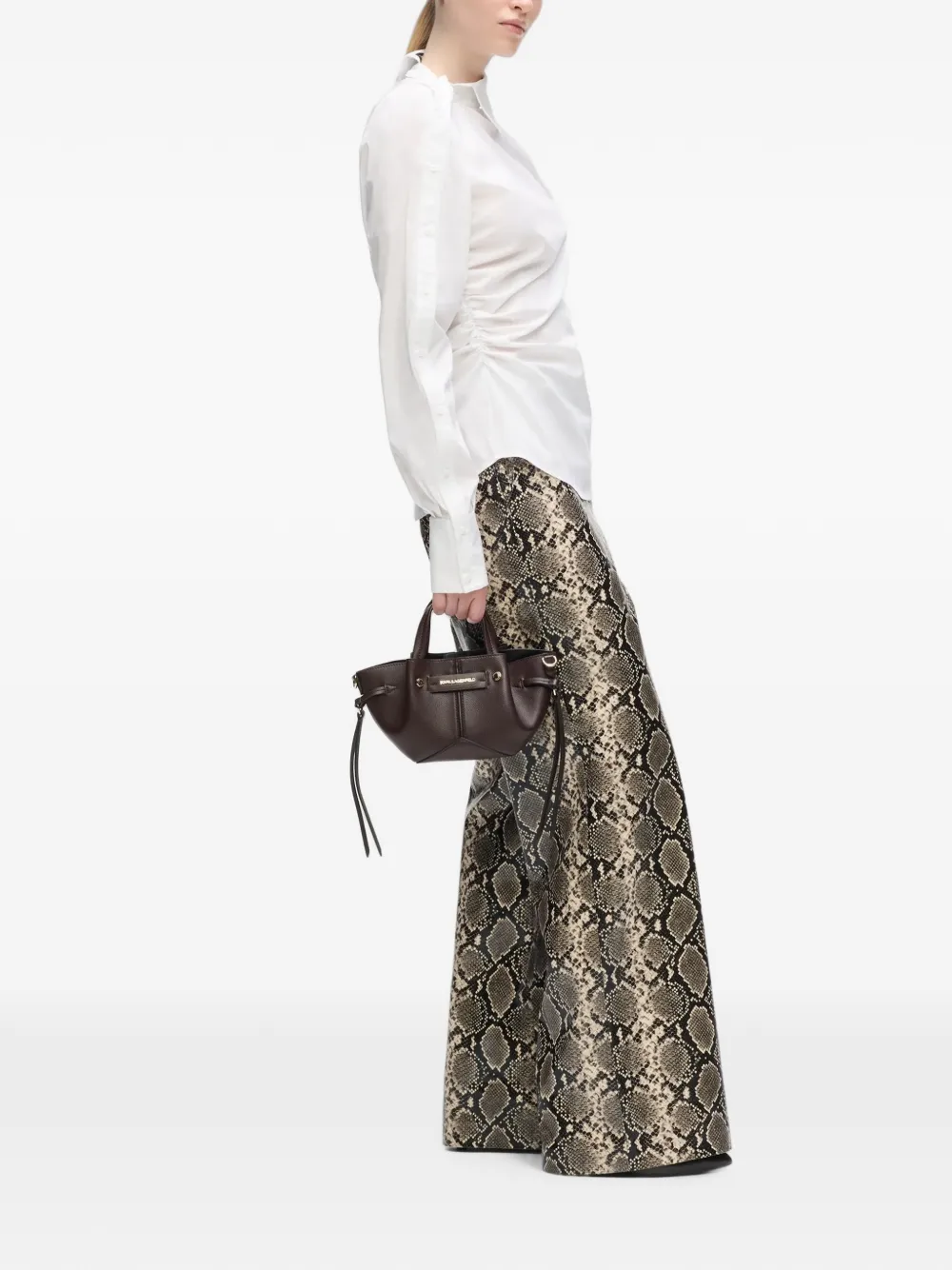 Karl Lagerfeld K Pierced mini-shopper Bruin