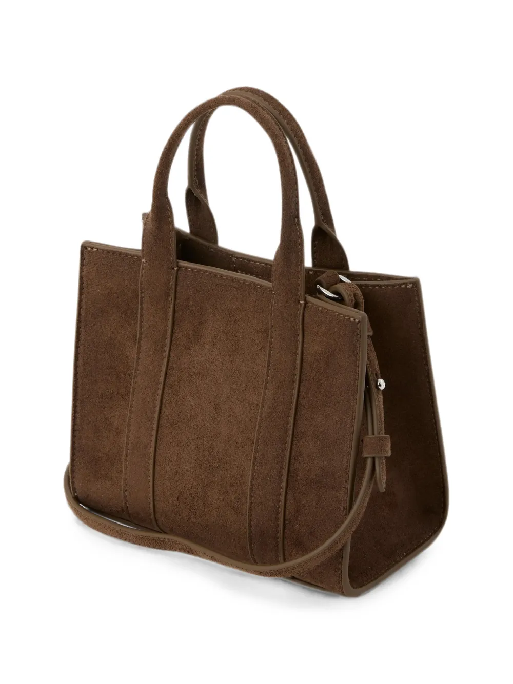 Karl Lagerfeld mini Rue St-Guillaume suede square tote Bruin