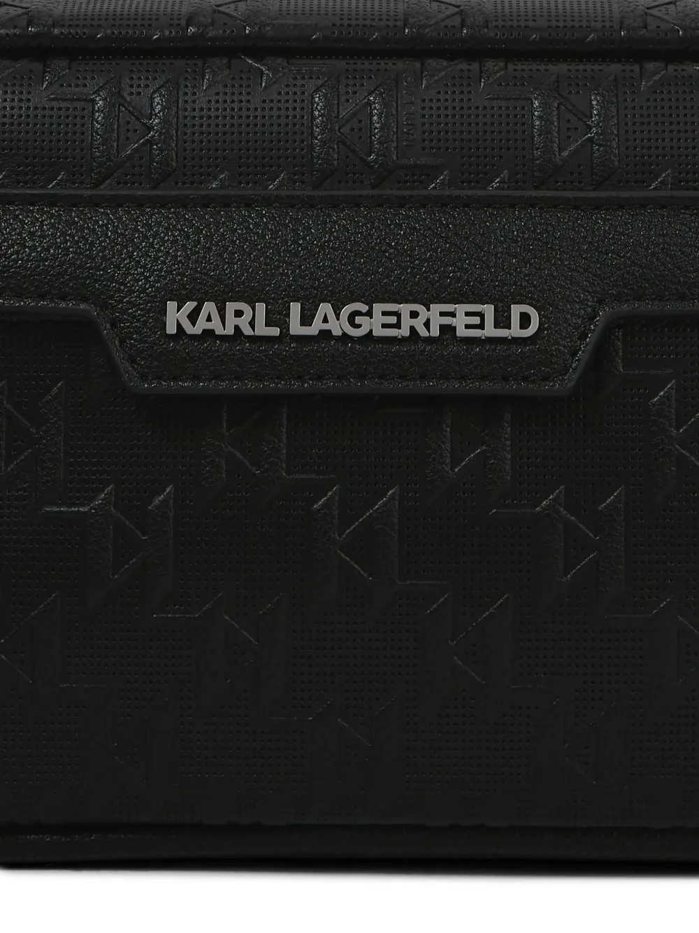 Karl Lagerfeld Crossbodytas met geperforeerde details en monogram Zwart