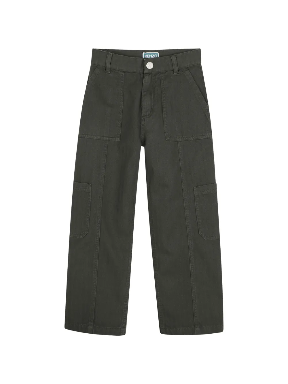 Kenzo Kids Pantaloni cargo con logo ricamato - Verde