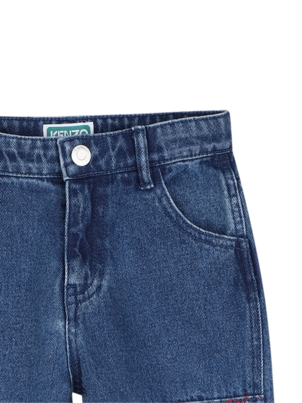 Kenzo Kids Jeans met vlakken en puzzel-borduurwerk Blauw