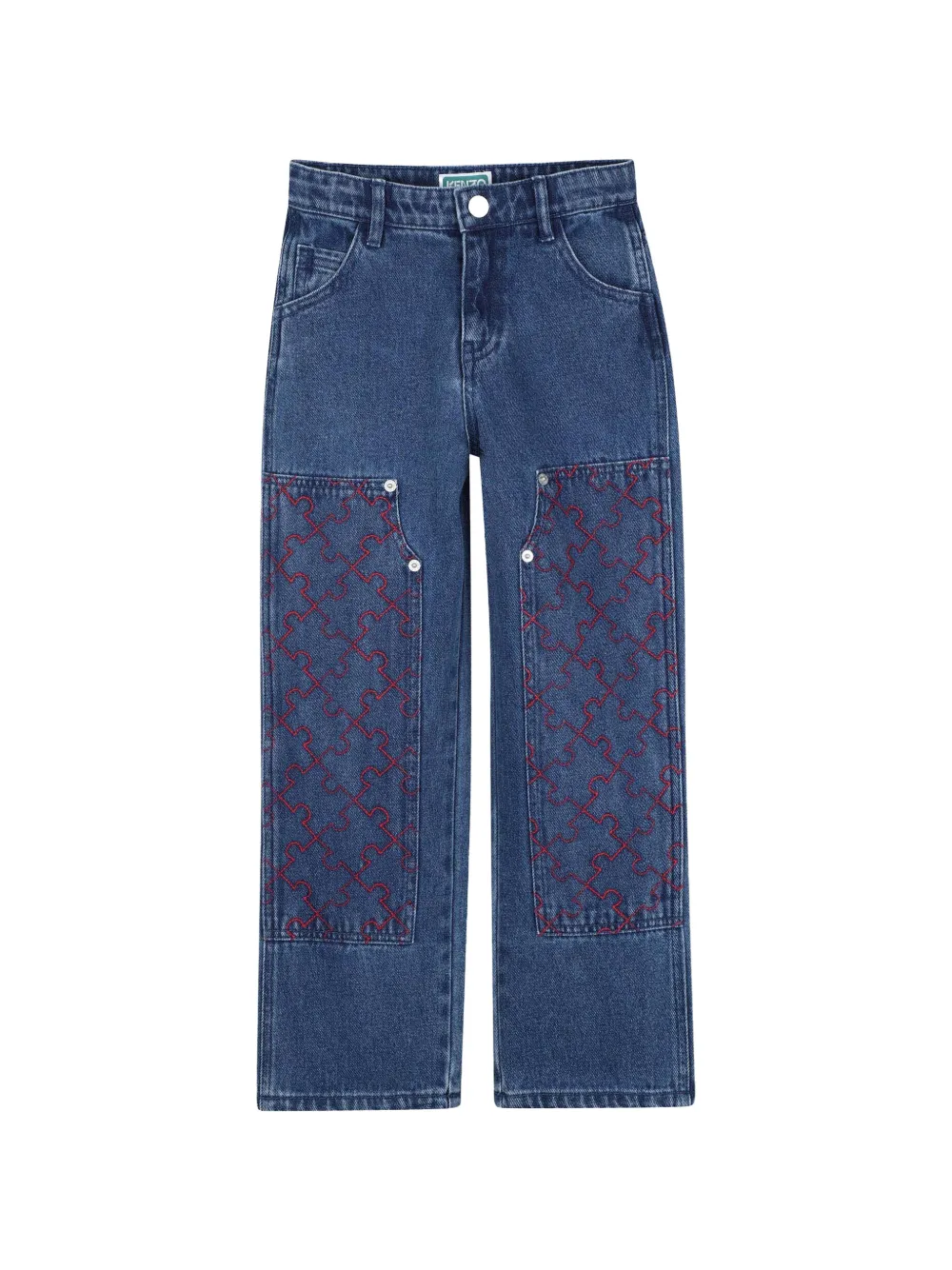 Kenzo Kids Jeans con ricamo - Blu
