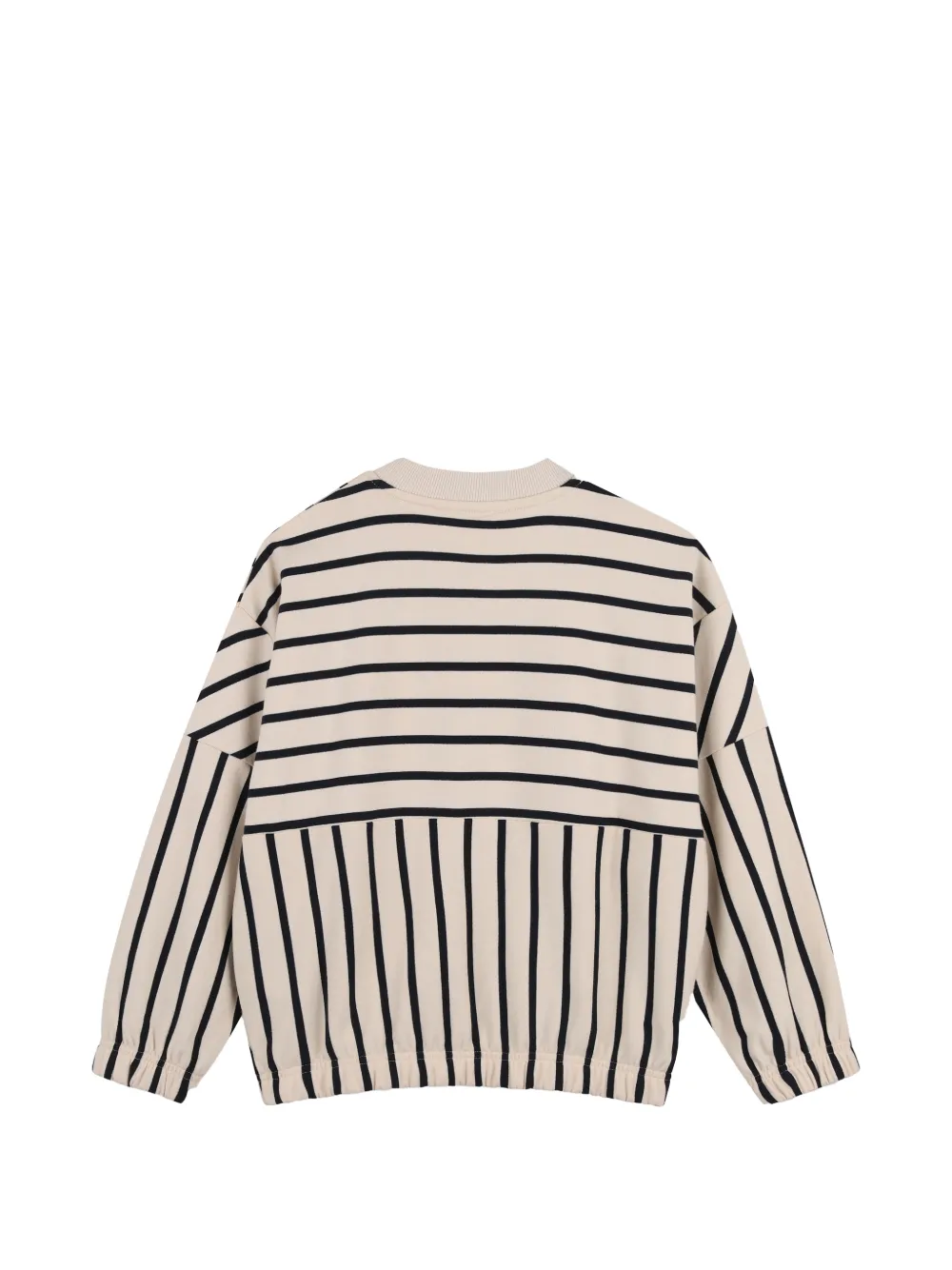 Kenzo Kids Gestreepte trui met grafische print Beige