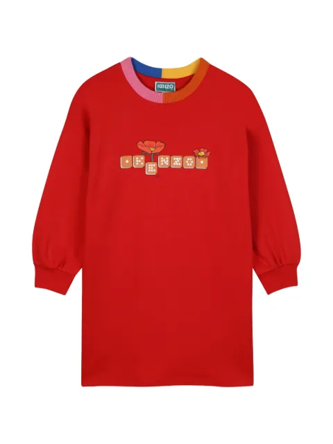 Kenzo Kids kjole med lange ærmer og logotryk