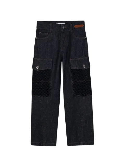 Lanvin Enfant jeans con detalle chevron